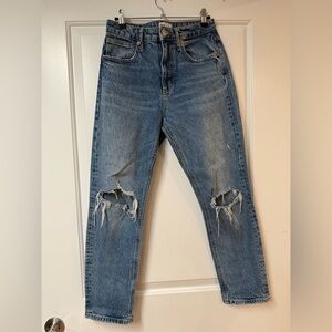 ZARA Mid Waist Ripped Jeans